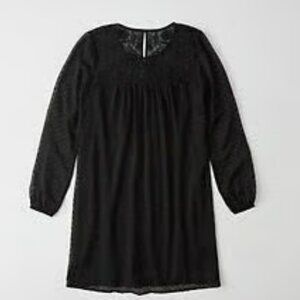 Abercrombie and Fitch - Black Embroidered Chiffon Dress